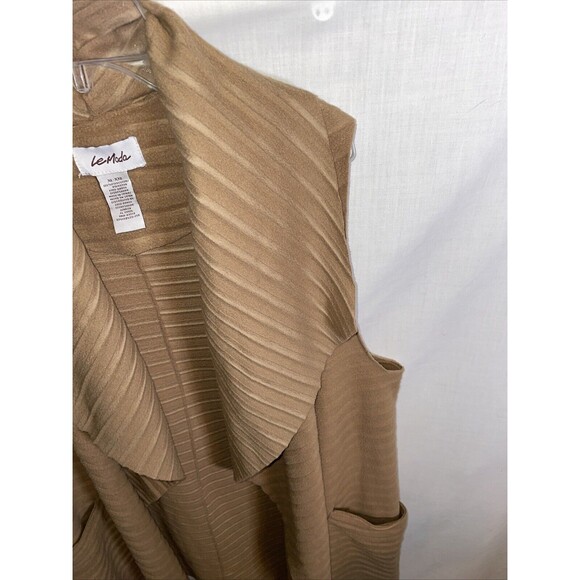 Le Moda Women’s Open Cardigan Size XL Tan Going Out Party Fall - Picture 4 of 12